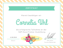 Zertifikat SUP Hund Cornelia Uhl